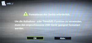 Vor dem ersten Gebrauch muss das USB-Laufwerk formatiert werden.