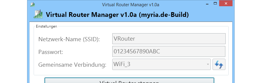 Virtual Router Manager 1.0 unter Windows 8/8.1 oder 10 verwenden