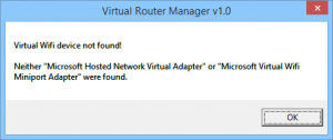 Virtual Router Device not found