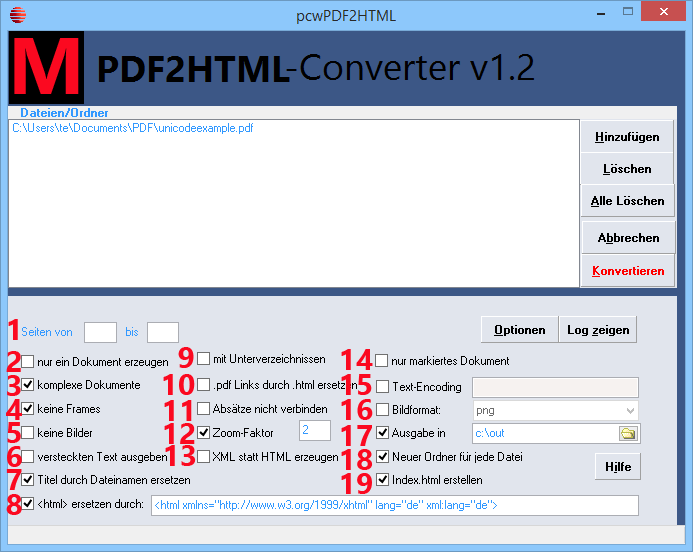 pdf2html gui