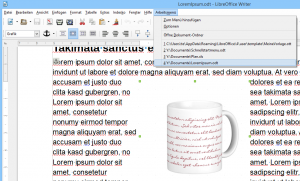 Arbeitsmenü oder Favoritenmenü für LibreOffice